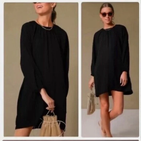 Pomander Place Tuckernuck Black Eliza Dress XS Casual Pockets - Picture 2 of 11